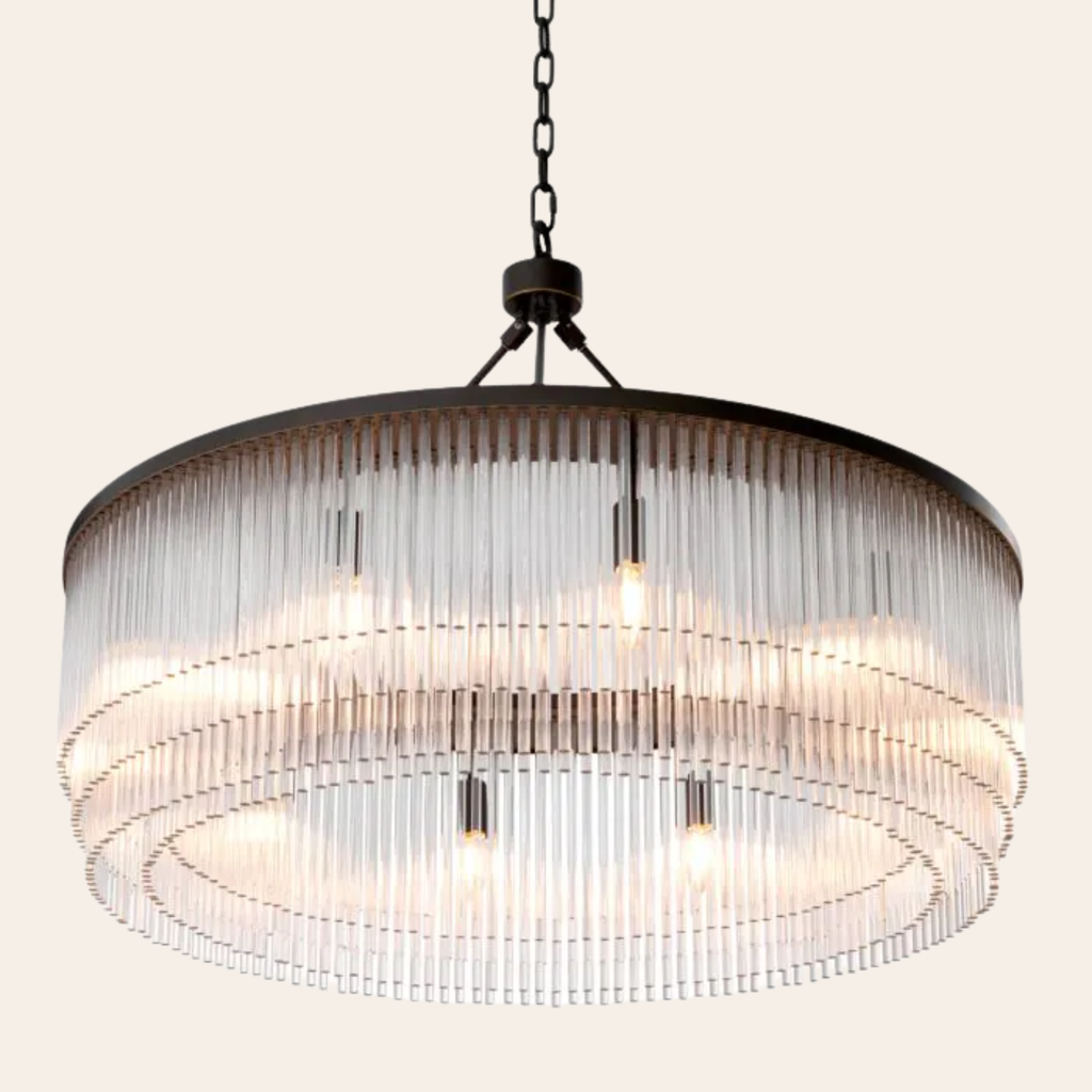 Eichholtz Hector Hanglamp L | Bronsaccenten, Helder Glas