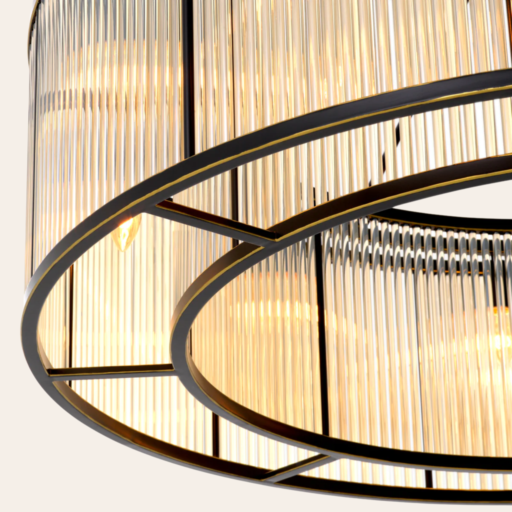 Eichholtz Bernardi XL Plafondlamp | Brons, Vintage Glas, 10 E14 Fittingen