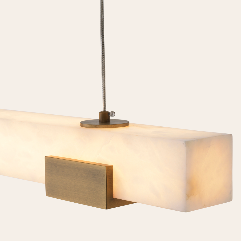 Eichholtz Furore Hanglamp | Albast, Antiek Messing, Ideaal Voor Eettafel