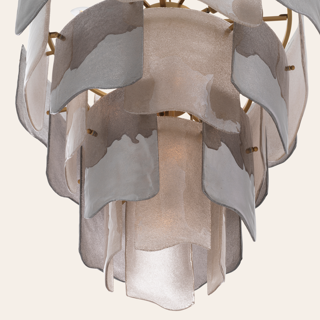 Eichholtz Asinara Kroonluchter L | Antieke Messing, Rookglas