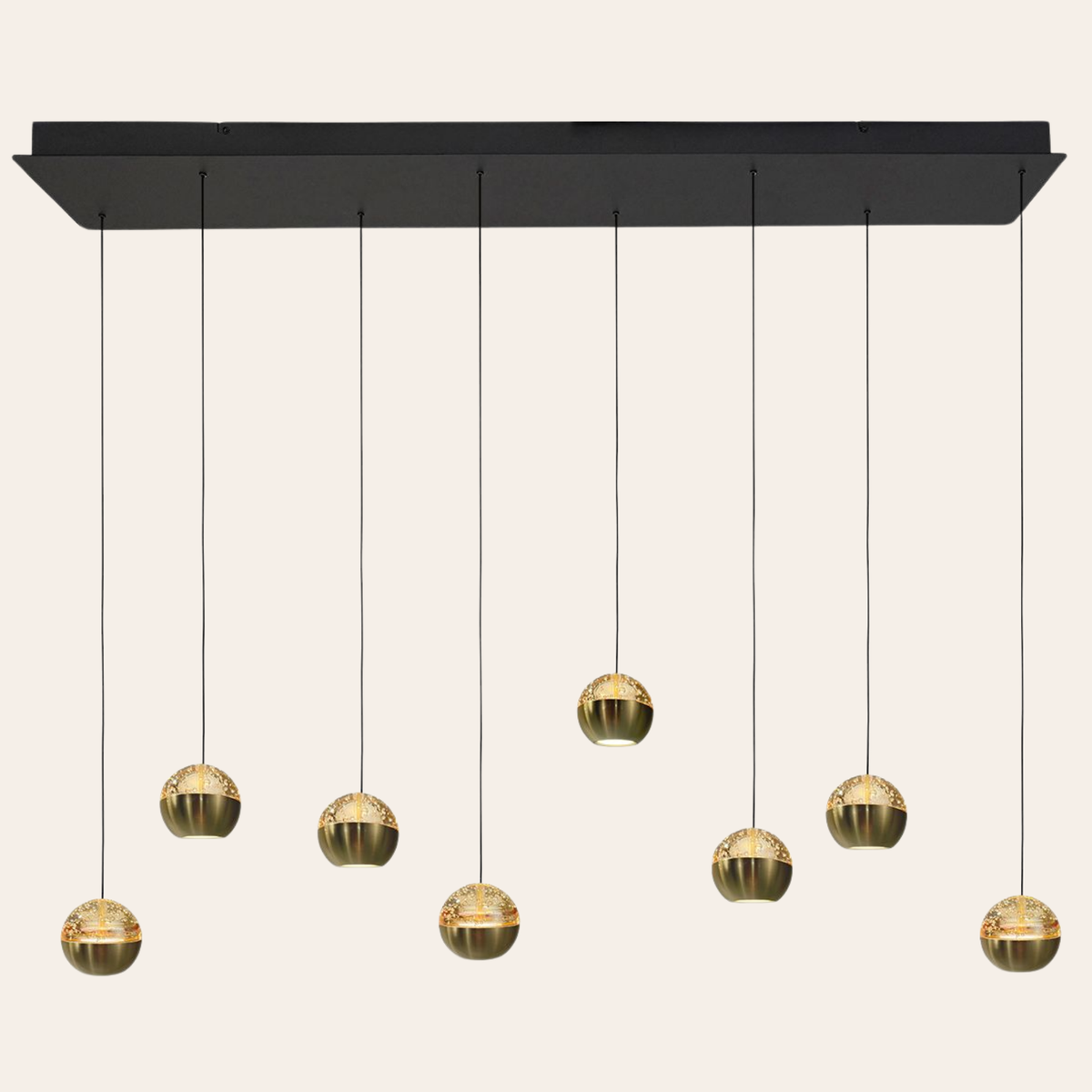 Steinhauer Belluno Hanglamp Messing | 8-Lichts Smoke Glas, Verstelbare Kabels voor Eettafel Steinhauer