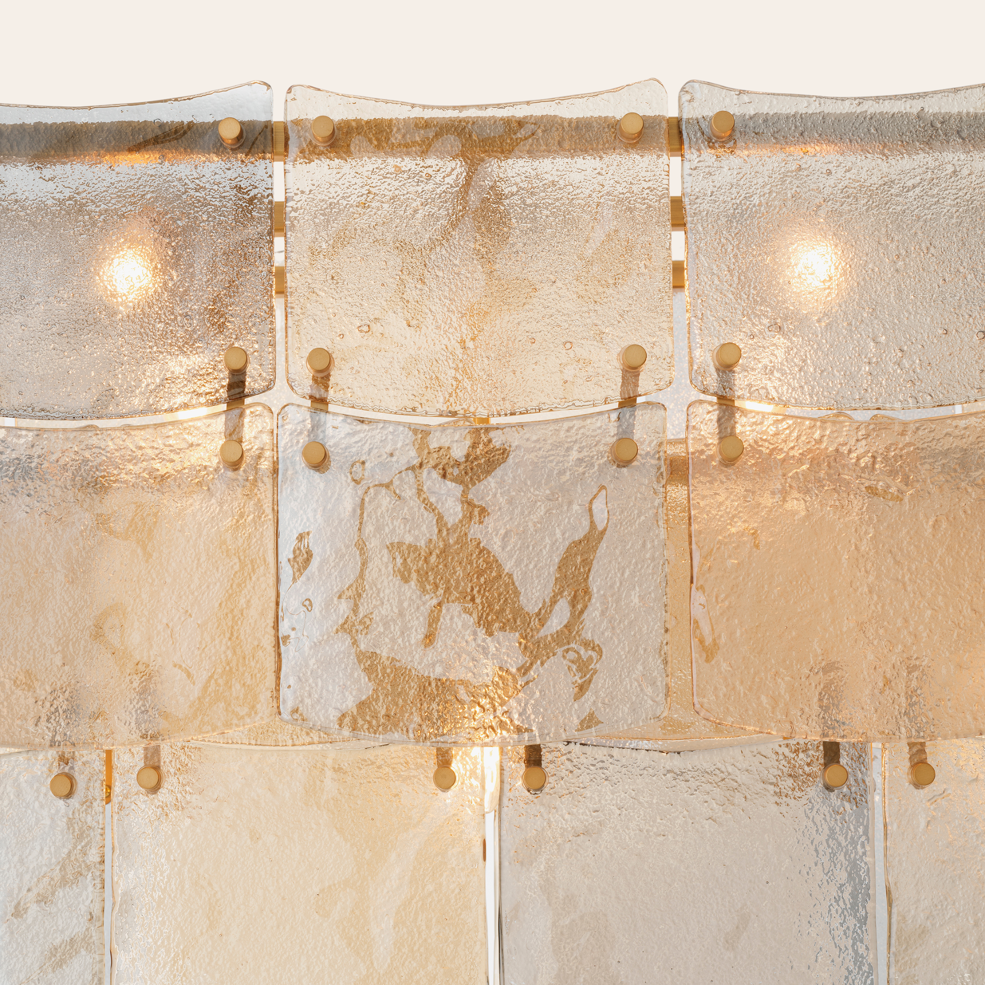 Eichholtz Laurent Rechthoekige Kroonluchter Antiek Messing met Gerookt & Champagneglas - 11-Lichts Hanglamp 127 cm