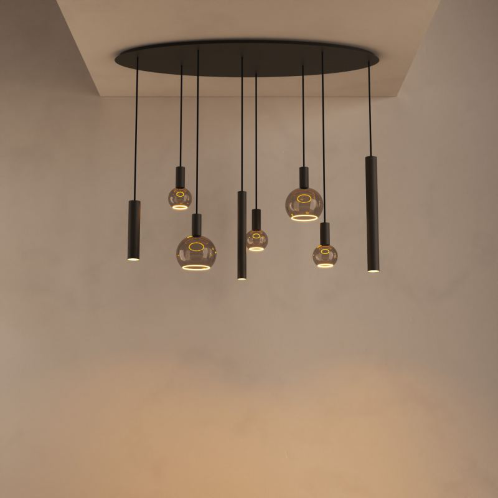 Ztahl Riva Hanglamp met Segula Lichtbronnen - 8-Lichts Design Hanglamp Verstelbaar 140 cm
