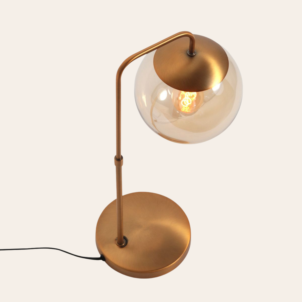 Steinhauer Bollique Tafellamp | Bronskleurig Metaal, Amber Glas, Dimbaar Steinhauer