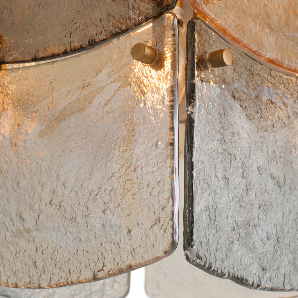 Eichholtz Laurent Kroonluchter | Antiek Messing, Handgemaakt Glas