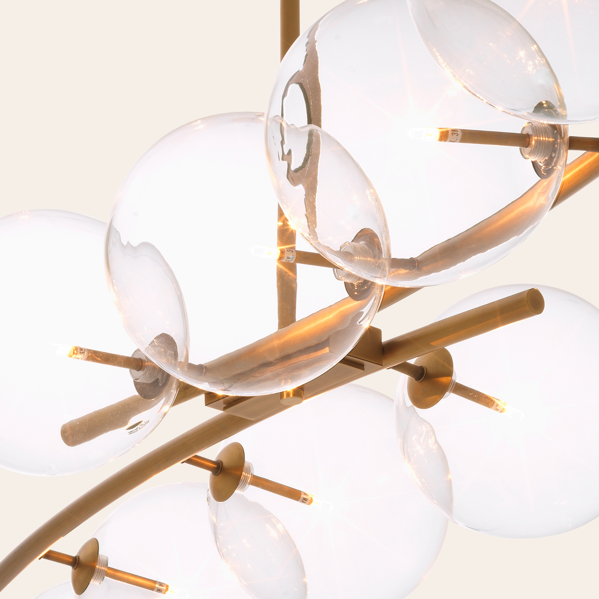 Eichholtz Spezia Hanglamp | Antiek Messing, Helder Glas