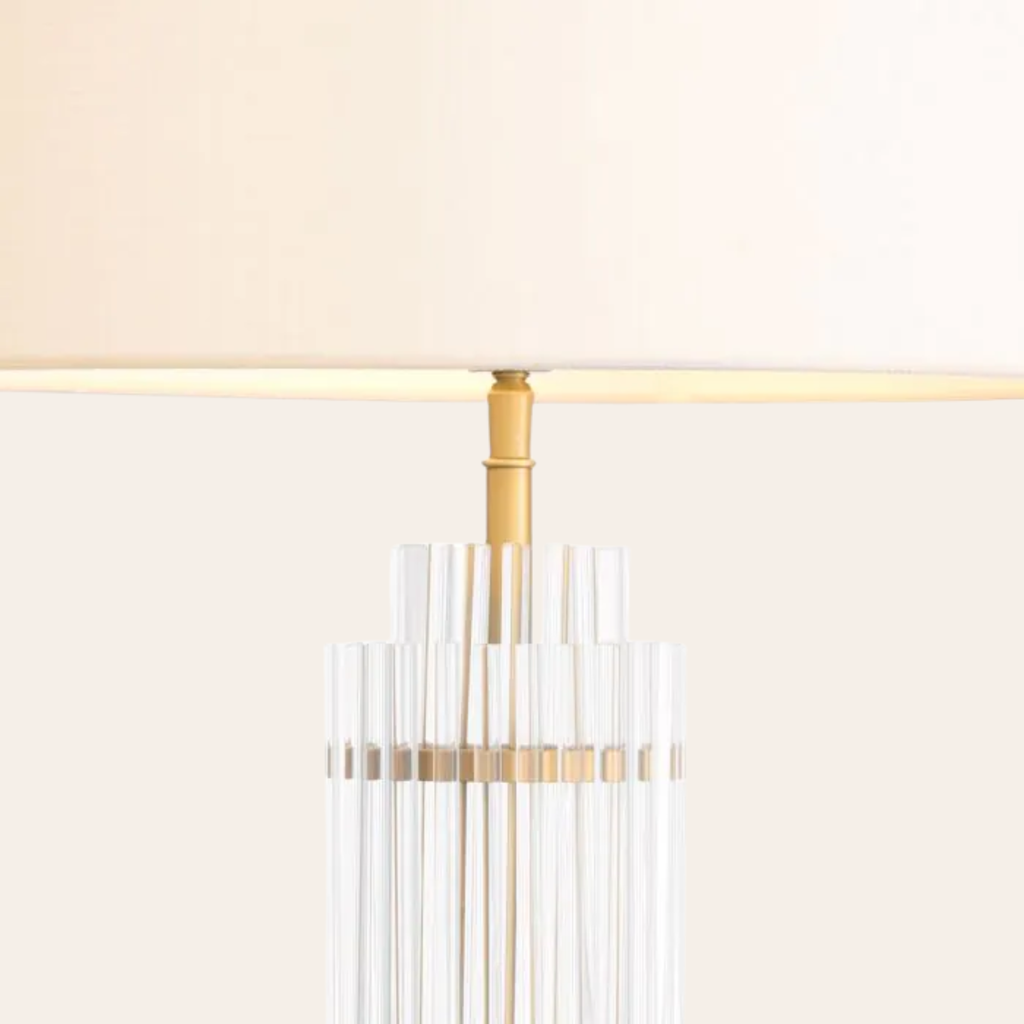 Eichholtz East Tafellamp | Antiek Messing, Helder Glas