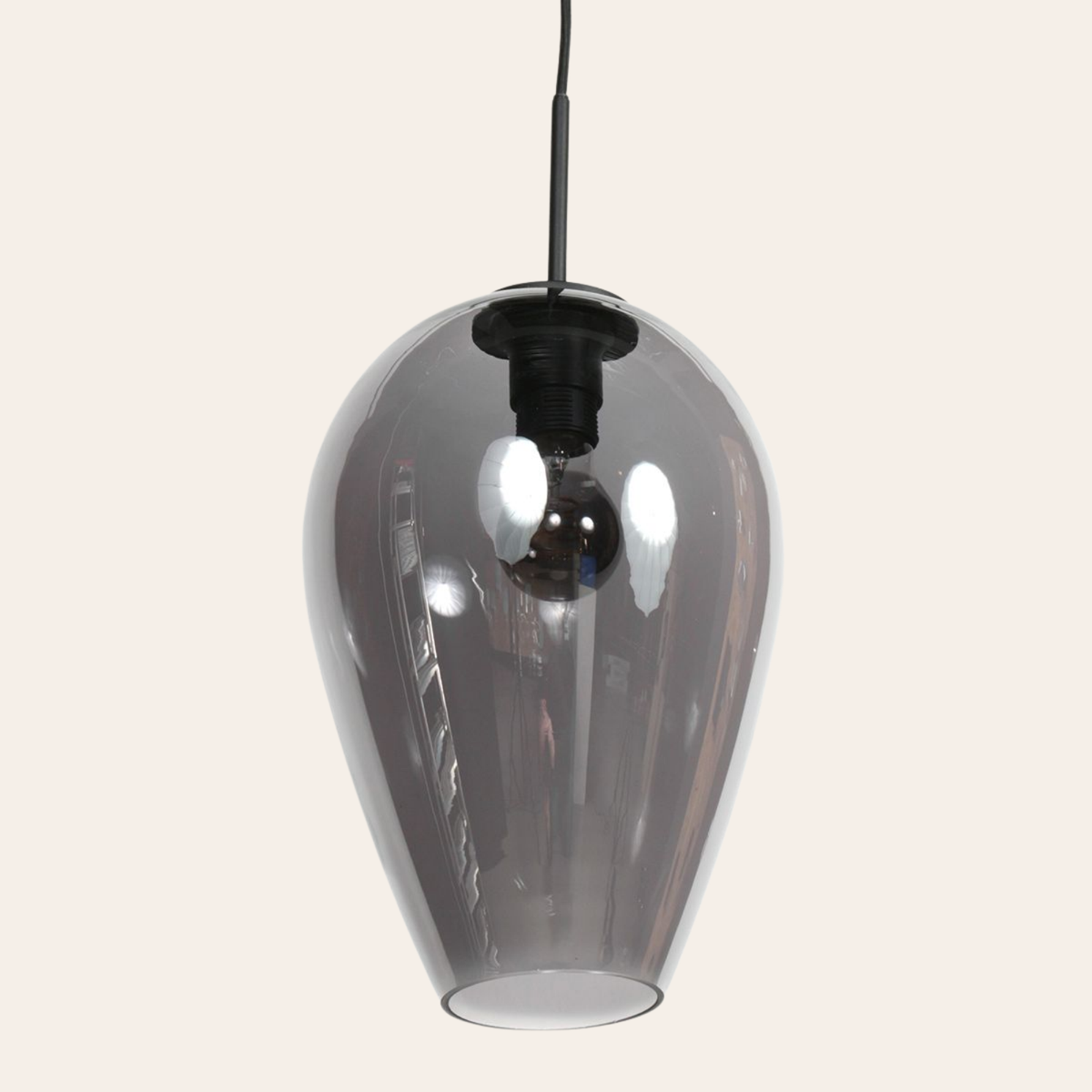 Steinhauer Drovia Hanglamp Eettafel | Smoke Glas, In Hoogte Verstelbaar, Industrieel Design Steinhauer
