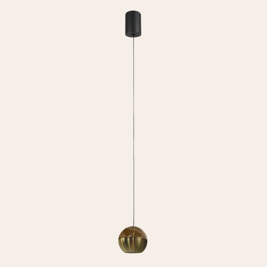 Steinhauer Belluno Hanglamp | Messing, Amberglas, Dimbaar LED