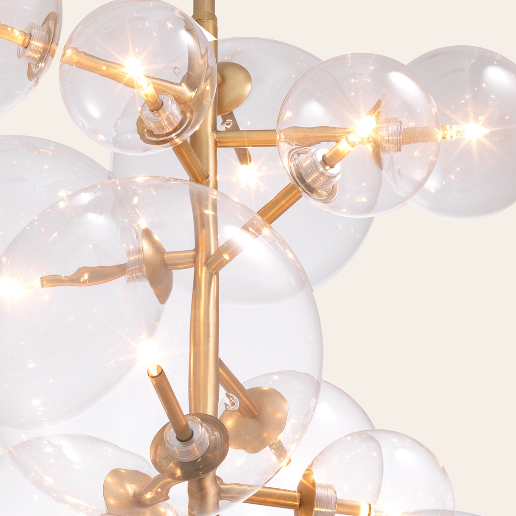 Eichholtz Ezra Chandelier | Antique Brass, Clear Glass
