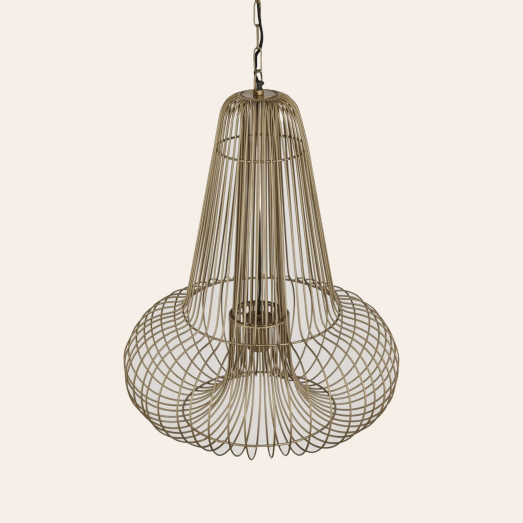 PTMD Aluesi Hanglamp Brons met Antiek Messing Afwerking - Metalen Design Hanglamp 1-Lichts