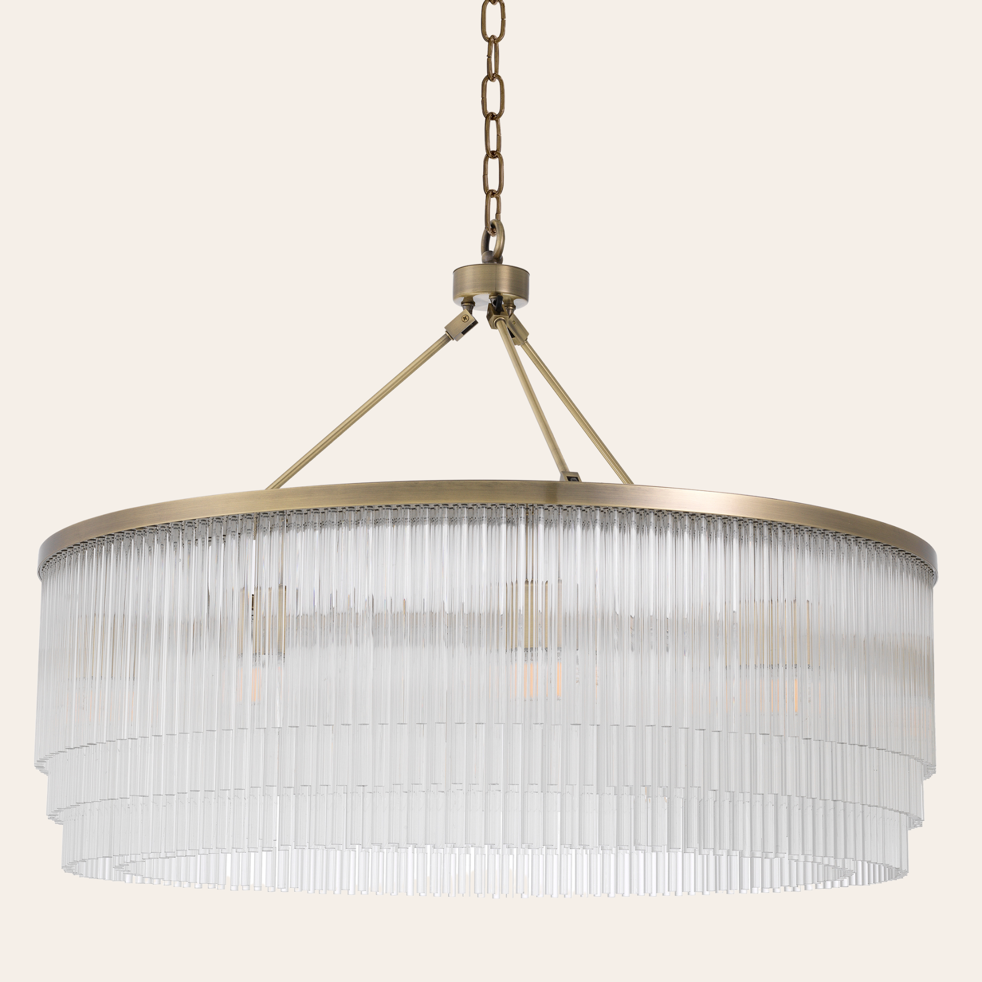 Eichholtz Hector Kroonluchter L| Licht Geborsteld Messing, Moderne Elegantie