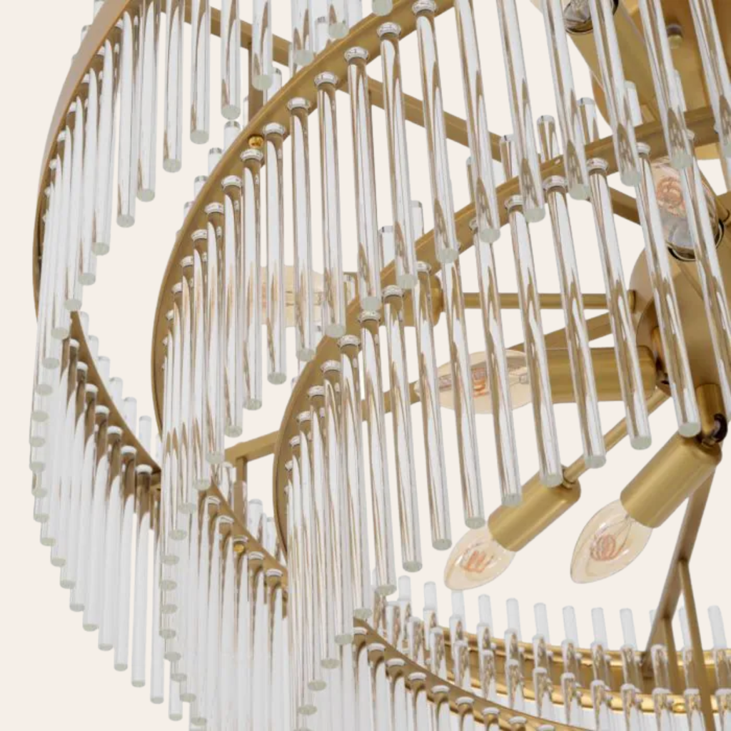 Eichholtz East Plafondlamp | Antiek Messing, Helder Glas voor Slaapkamer