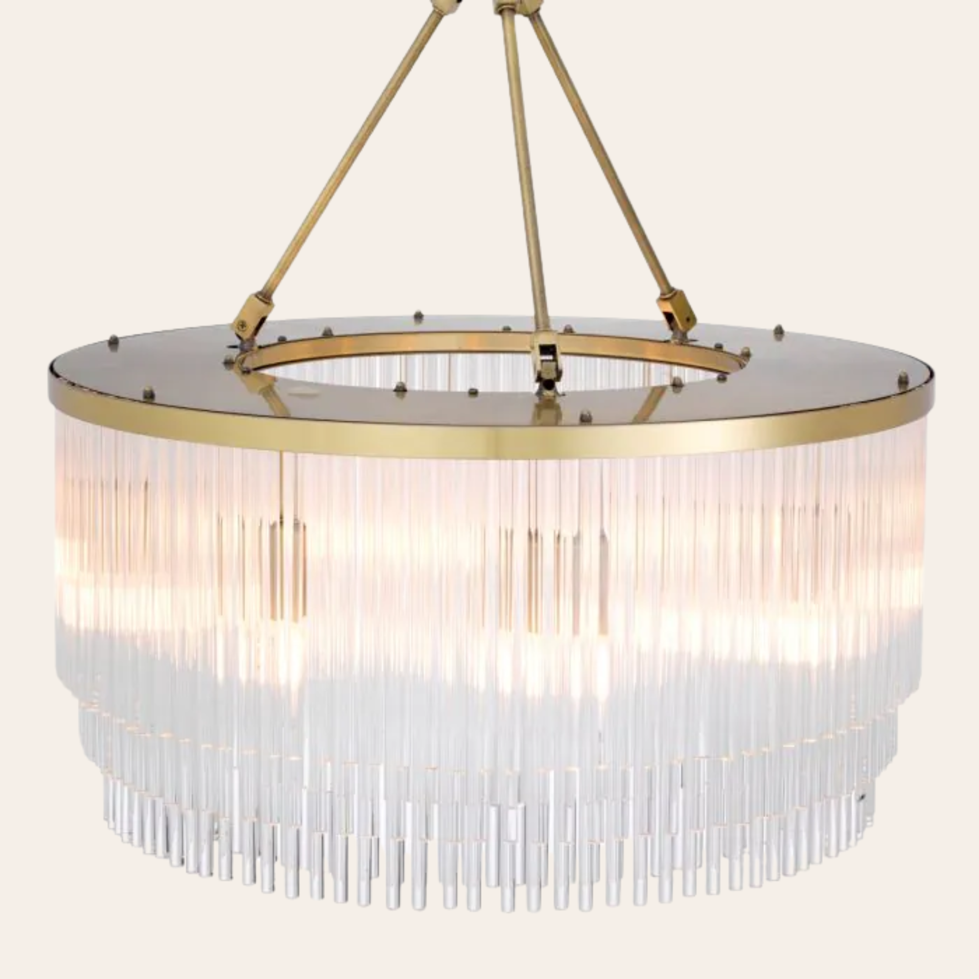 Eichholtz Hector Hanglamp S | Licht Geborsteld Messing, Helder Glas