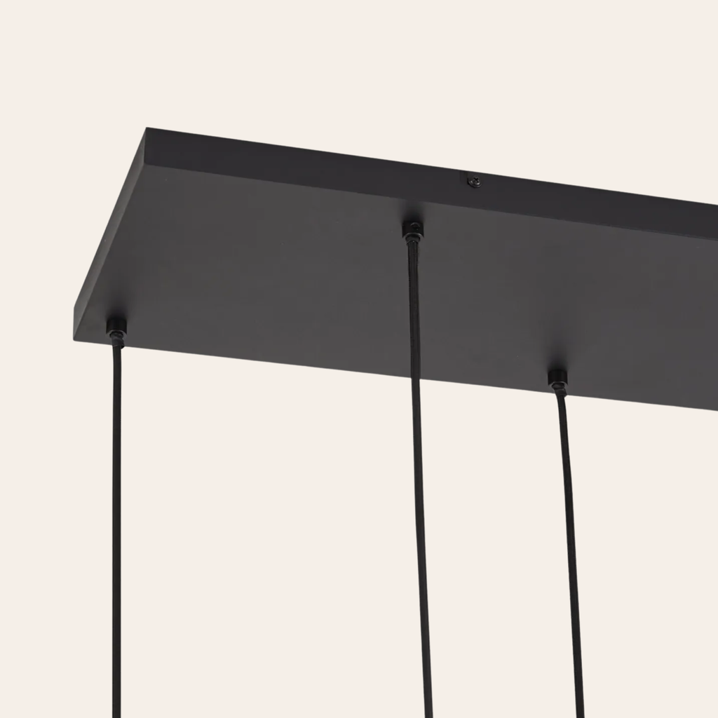 QAZQA Ana Smart Hanglamp Zwart met Smoke Glas - 6-Lichts Wifi Hanglamp Inclusief Dimbare LED Lichtbronnen