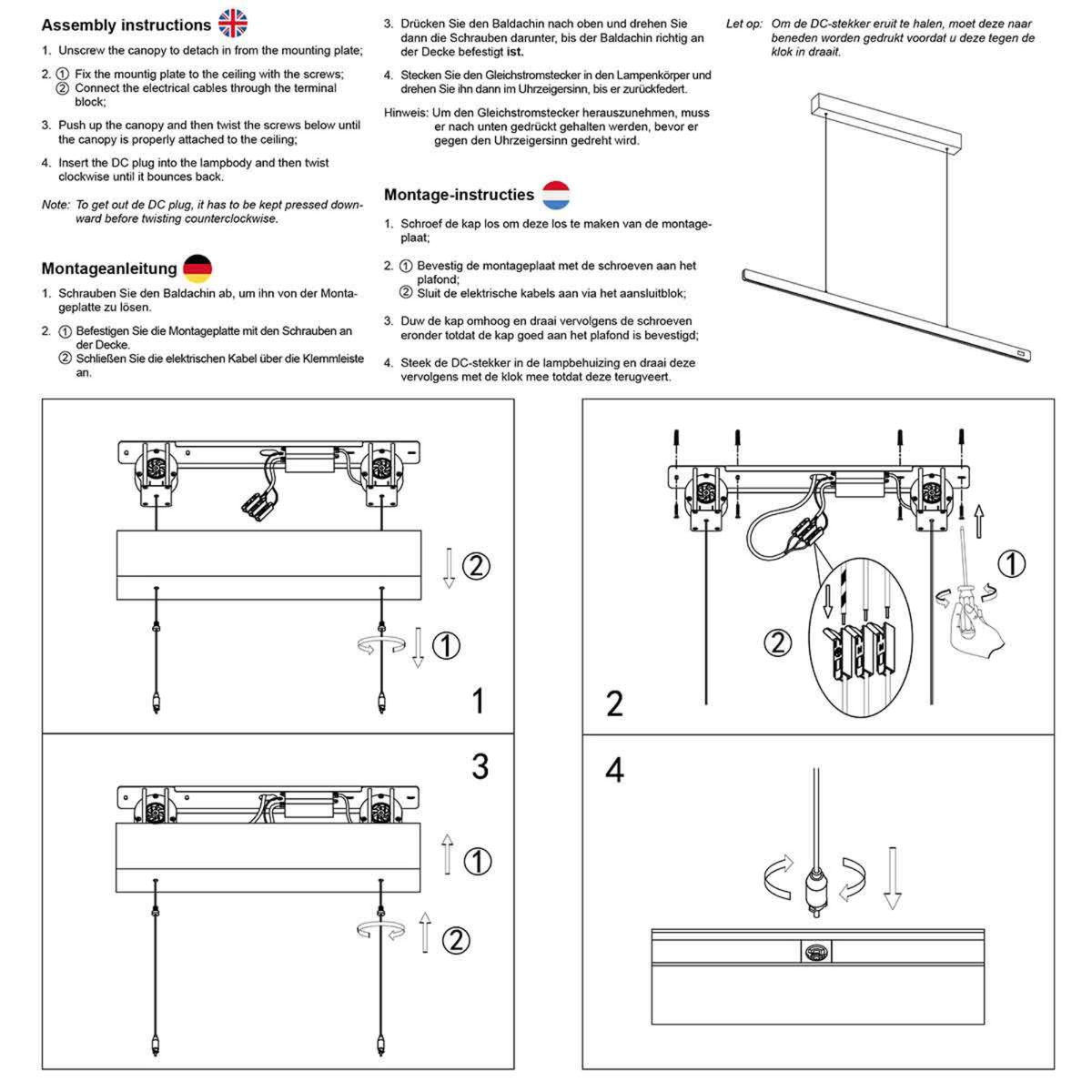 Steinhauer Fluxy Hanglamp Zwart | Hoogte Verstelbaar met Bewegingssensor voor Eettafel en Woonkamer Steinhauer
