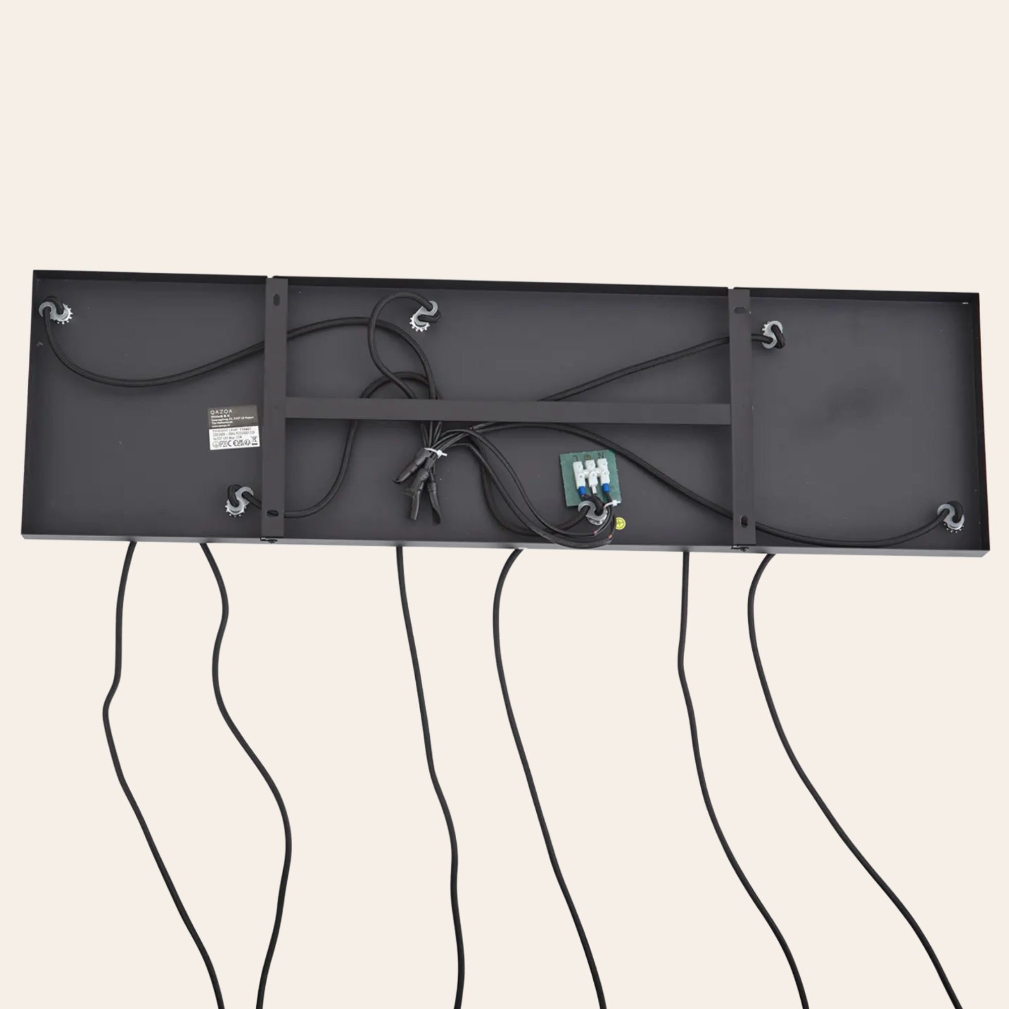 QAZQA Ana Smart Hanglamp Zwart met Smoke Glas - 6-Lichts Wifi Hanglamp Inclusief Dimbare LED Lichtbronnen
