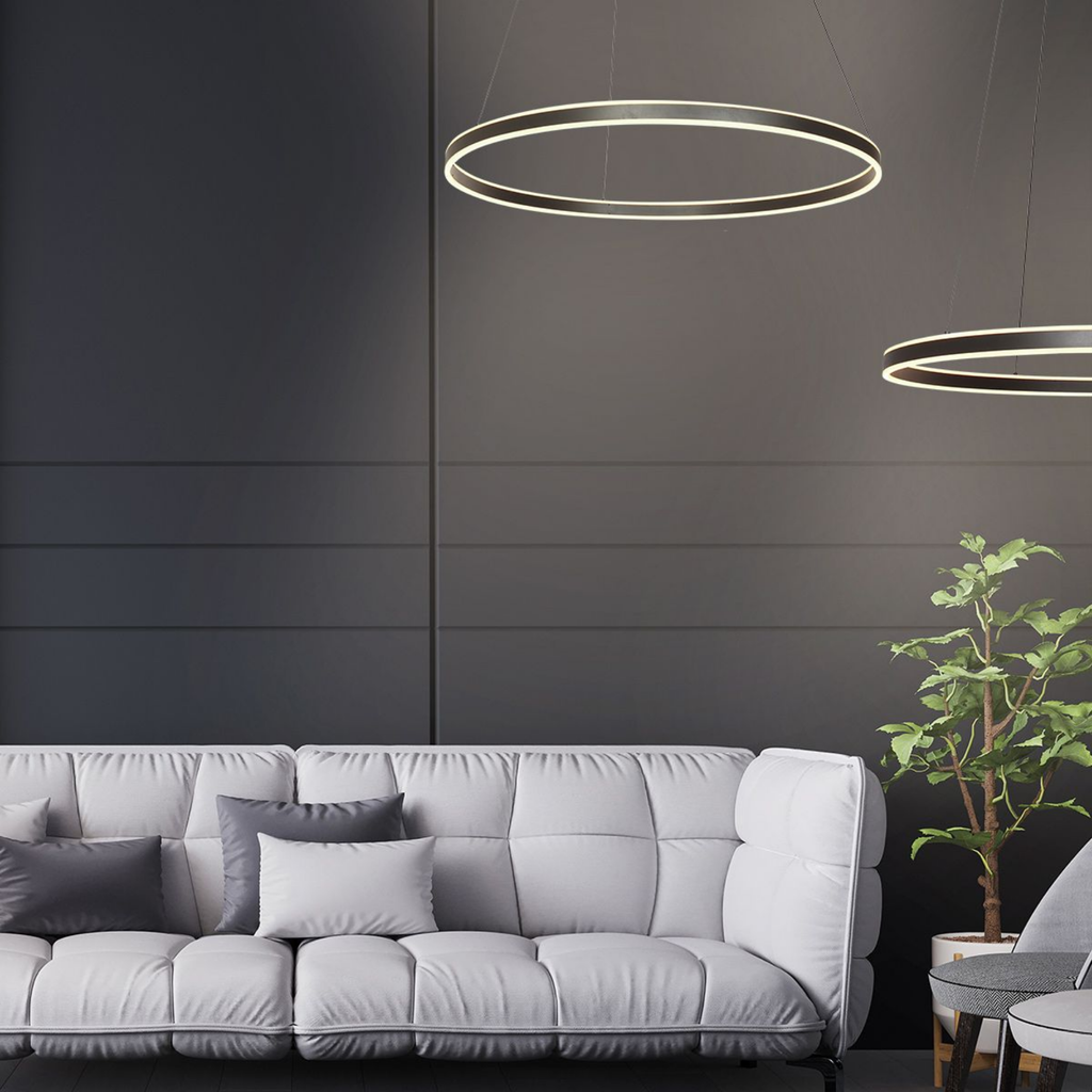 Steinhauer Ringlux Hanglamp | Zwarte LED-ring Ø80 cm, Verstelbaar voor Eettafel en Woonkamer Steinhauer