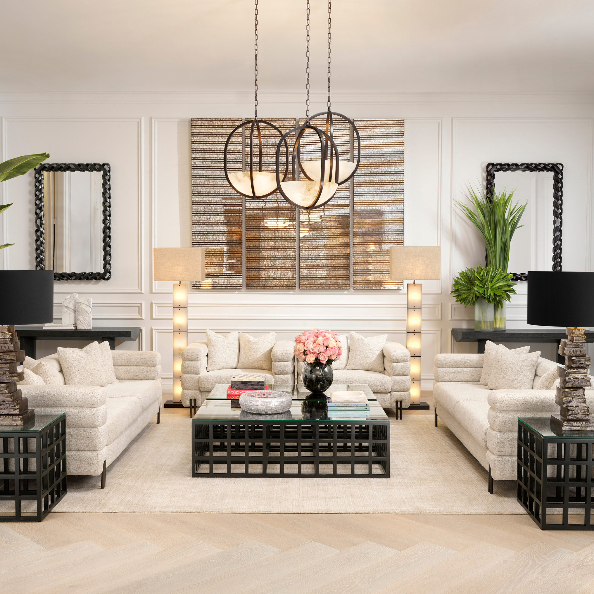 Eichholtz Ortiz Vloerlamp | Alabaster en Brons, Warm Licht