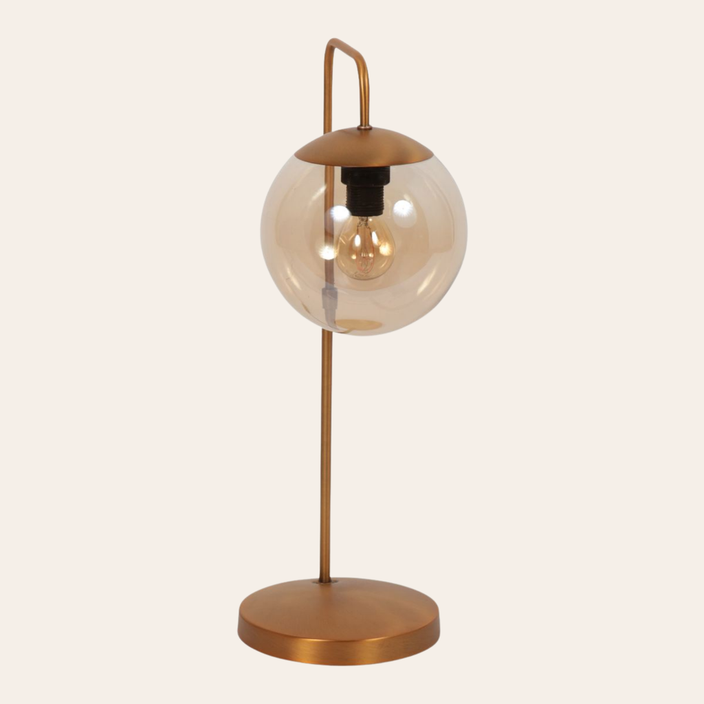 Steinhauer Bollique Tafellamp | Bronskleurig Metaal, Amber Glas, Dimbaar Steinhauer