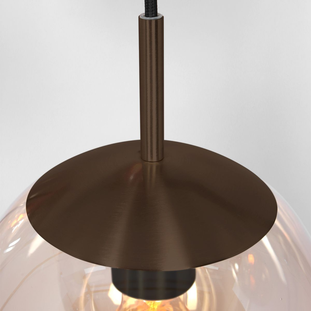 Steinhauer Bollique Hanglamp | Cacao Metaal, 5-lichts met Amber Glas