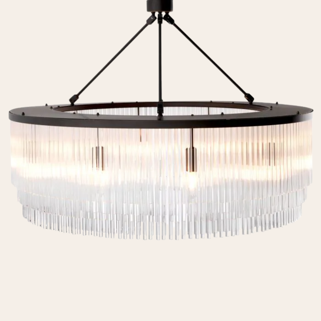 Eichholtz Hector Hanglamp L | Bronsaccenten, Helder Glas