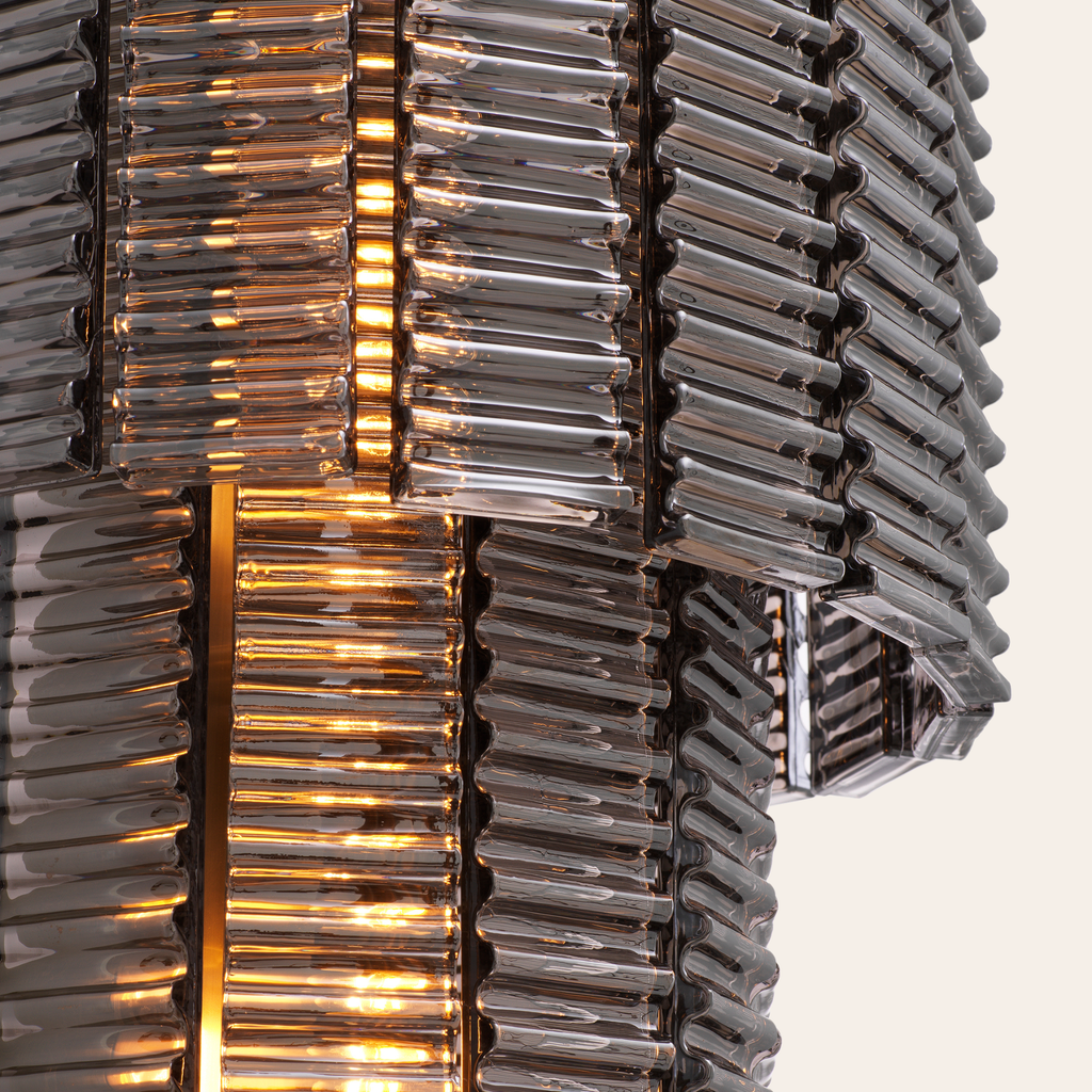 Eichholtz Imperial Wandlamp | Geborsteld Messing, Smoke Glas