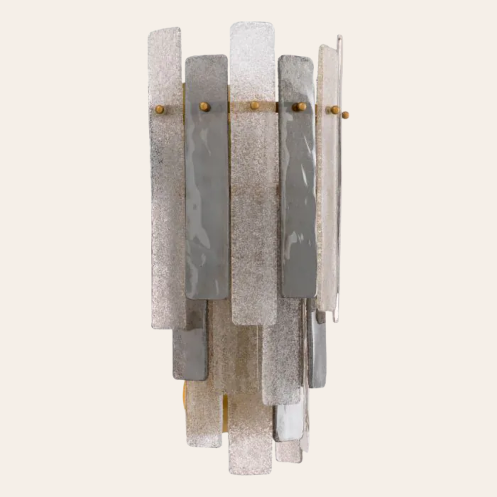 Eichholtz Greyson Wandlamp | Antiek Messing, Handgeblazen Glas