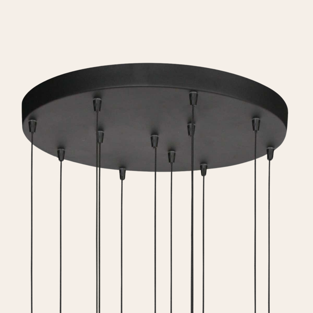 Steinhauer Bollique Hanglamp Zwart | Metaal, 12 Lichtpunten, Dimbaar, Ideaal voor Eettafel en Woonkamer Steinhauer