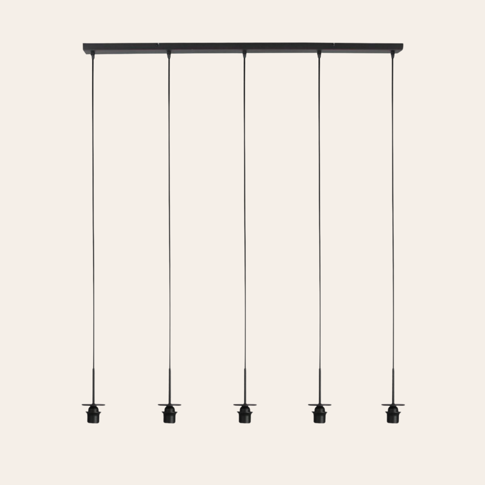 Steinhauer Drovia Hanglamp Zwart | Smoke Glas, 5-lichts voor Eettafel