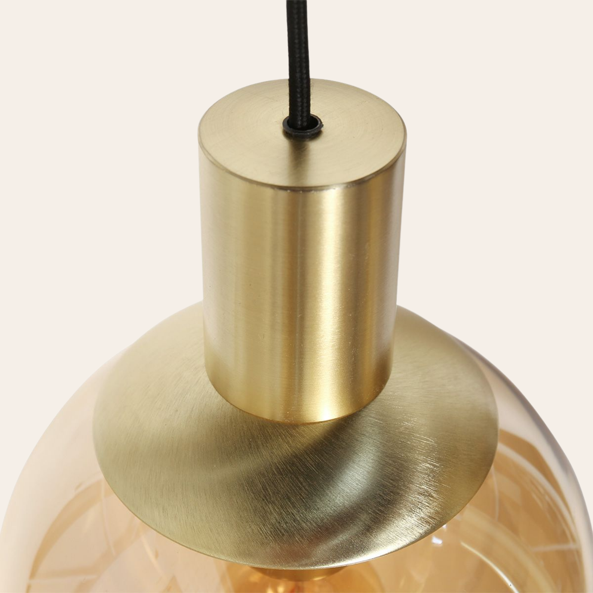 Steinhauer Bollique Hanglamp 5-lichts | Messing, Amberglas, Verstelbaar Steinhauer