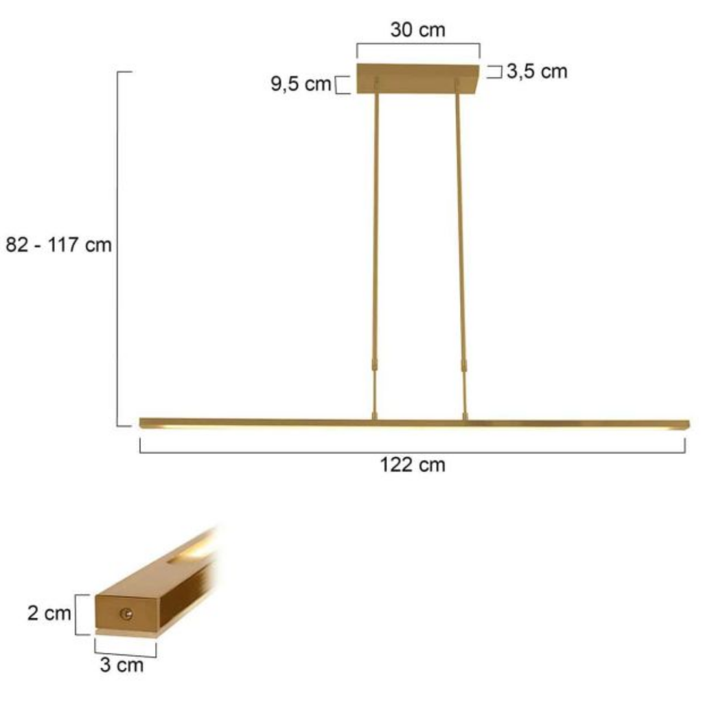 Steinhauer Zelena Hanglamp Eettafel | Goudkleurig, Instelbaar LED Licht Steinhauer
