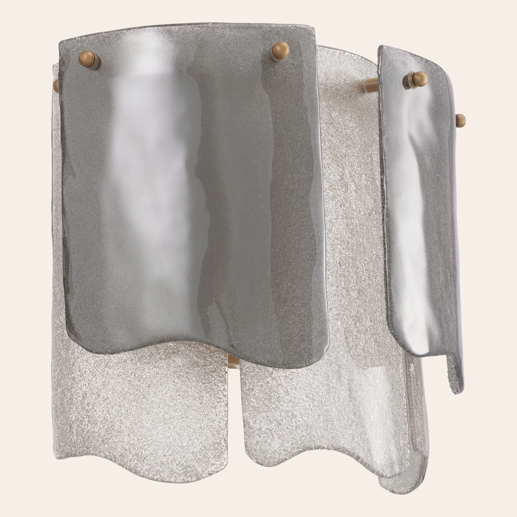 Eichholtz Asinara Wandlamp | Antiek Messing, Handgemaakt Smoke Glas