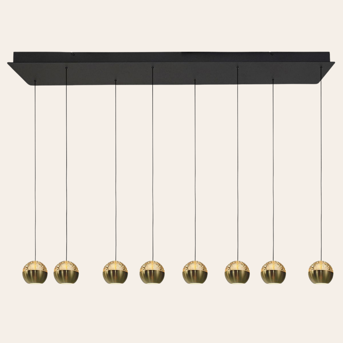 Steinhauer Belluno Hanglamp Messing | 8-Lichts Smoke Glas, Verstelbare Kabels voor Eettafel Steinhauer