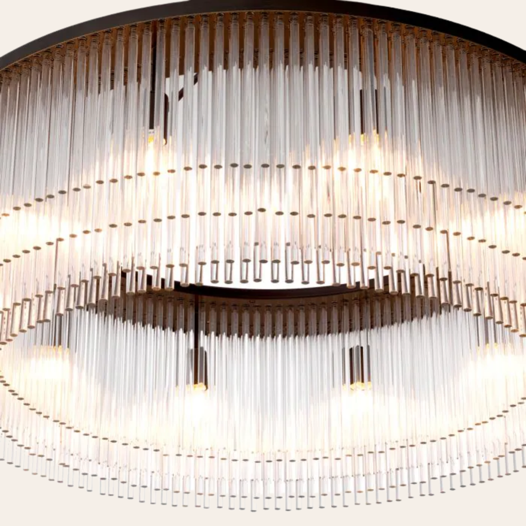 Eichholtz Hector Hanglamp L | Bronsaccenten, Helder Glas