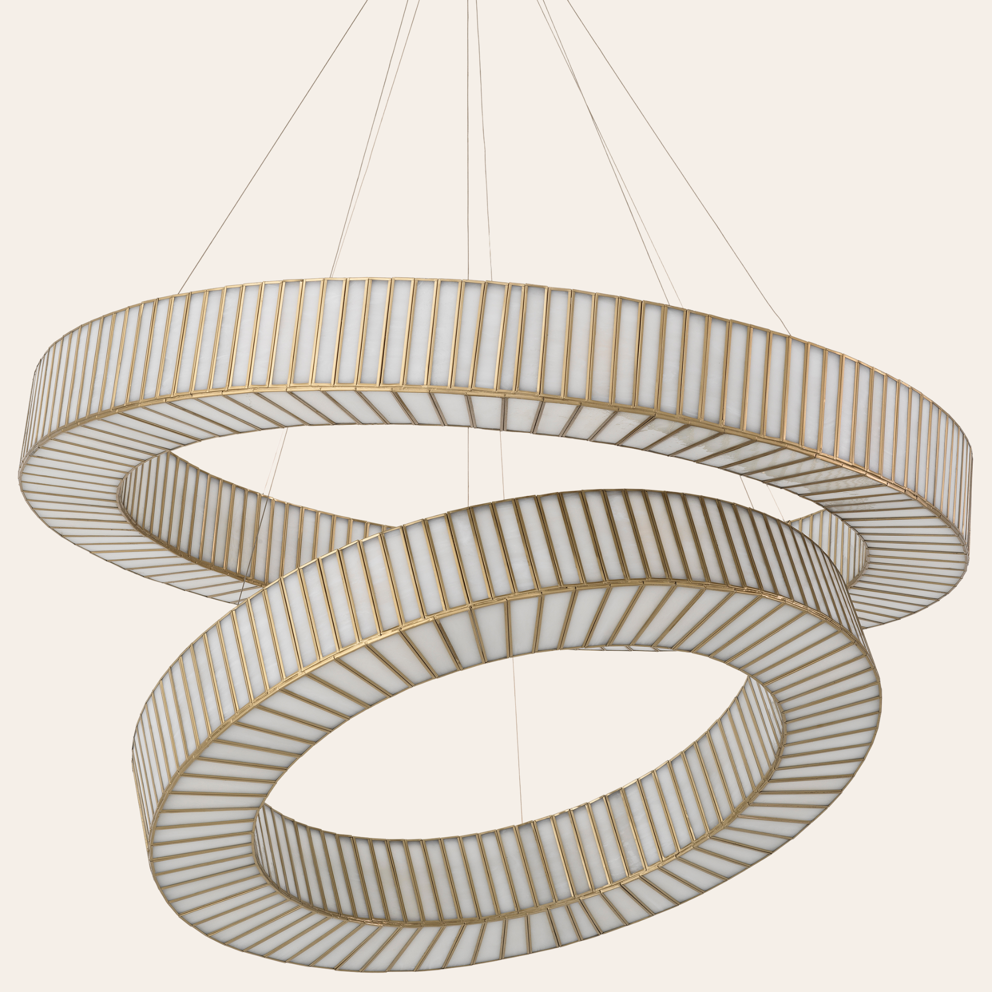 Eichholtz Monari Hanglamp | Antiek Messing, Wit Glas