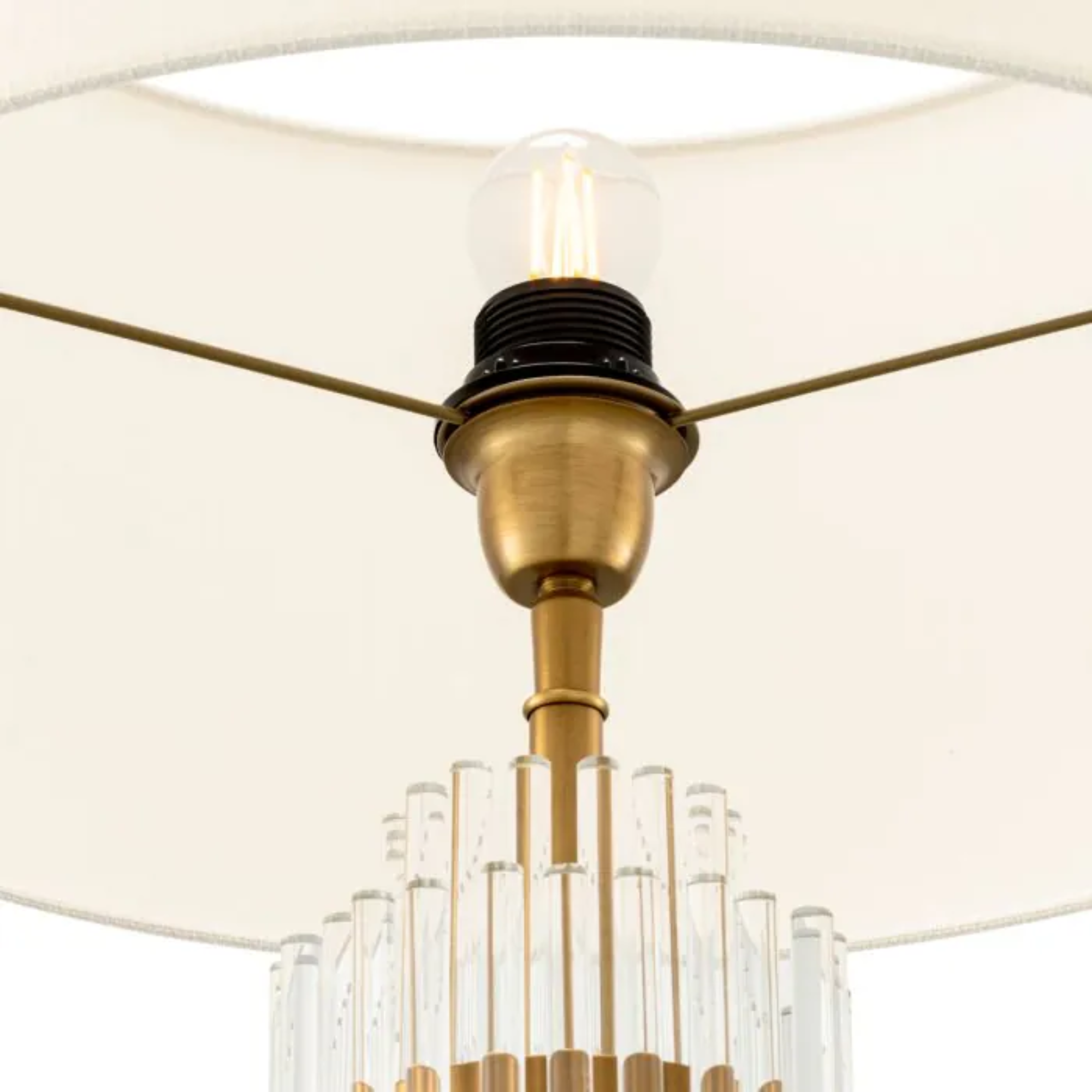 Eichholtz East Tafellamp | Antiek Messing, Helder Glas