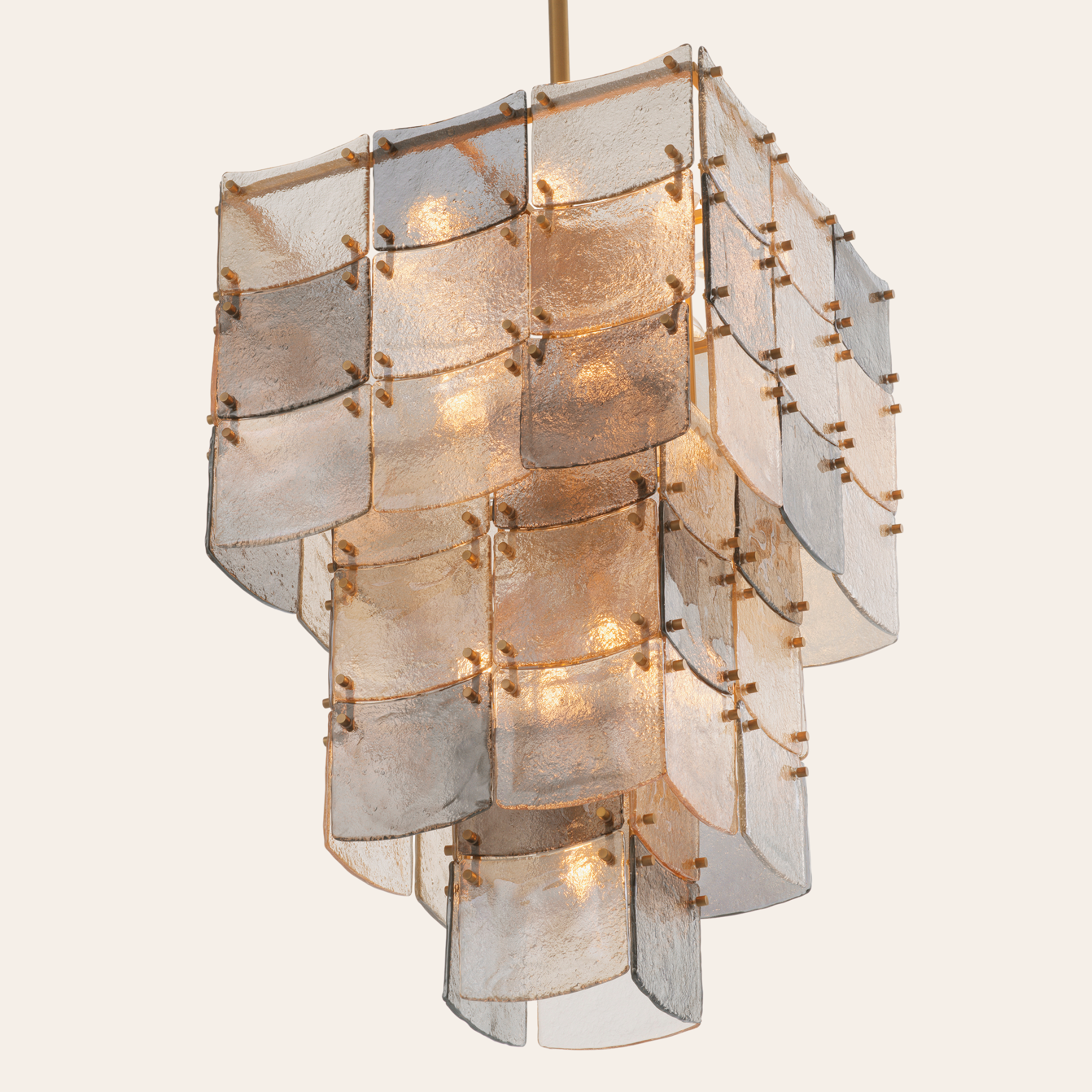 Eichholtz Laurent Kroonluchter | Antiek Messing, Handgemaakt Glas