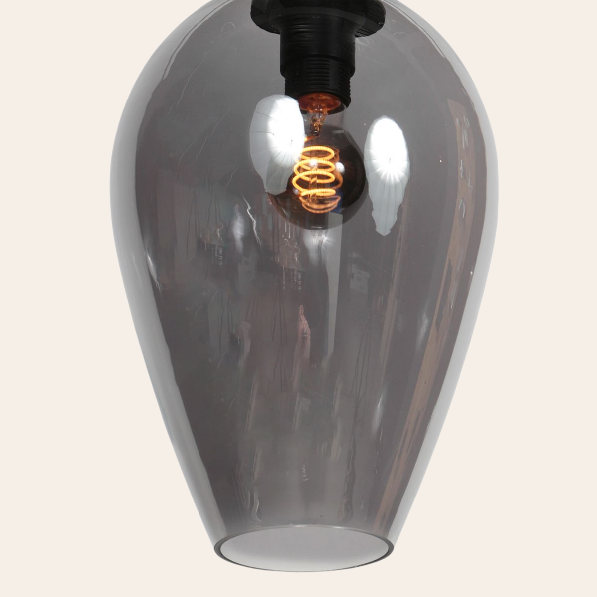 Steinhauer Drovia Hanglamp Eettafel | Smoke Glas, In Hoogte Verstelbaar, Industrieel Design Steinhauer