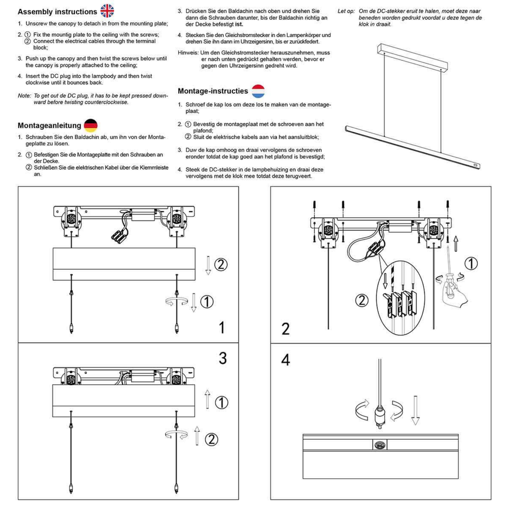 Steinhauer Fluxy Hanglamp Eettafel | Champagne Staal, Verstelbaar met Bewegingssensor Steinhauer