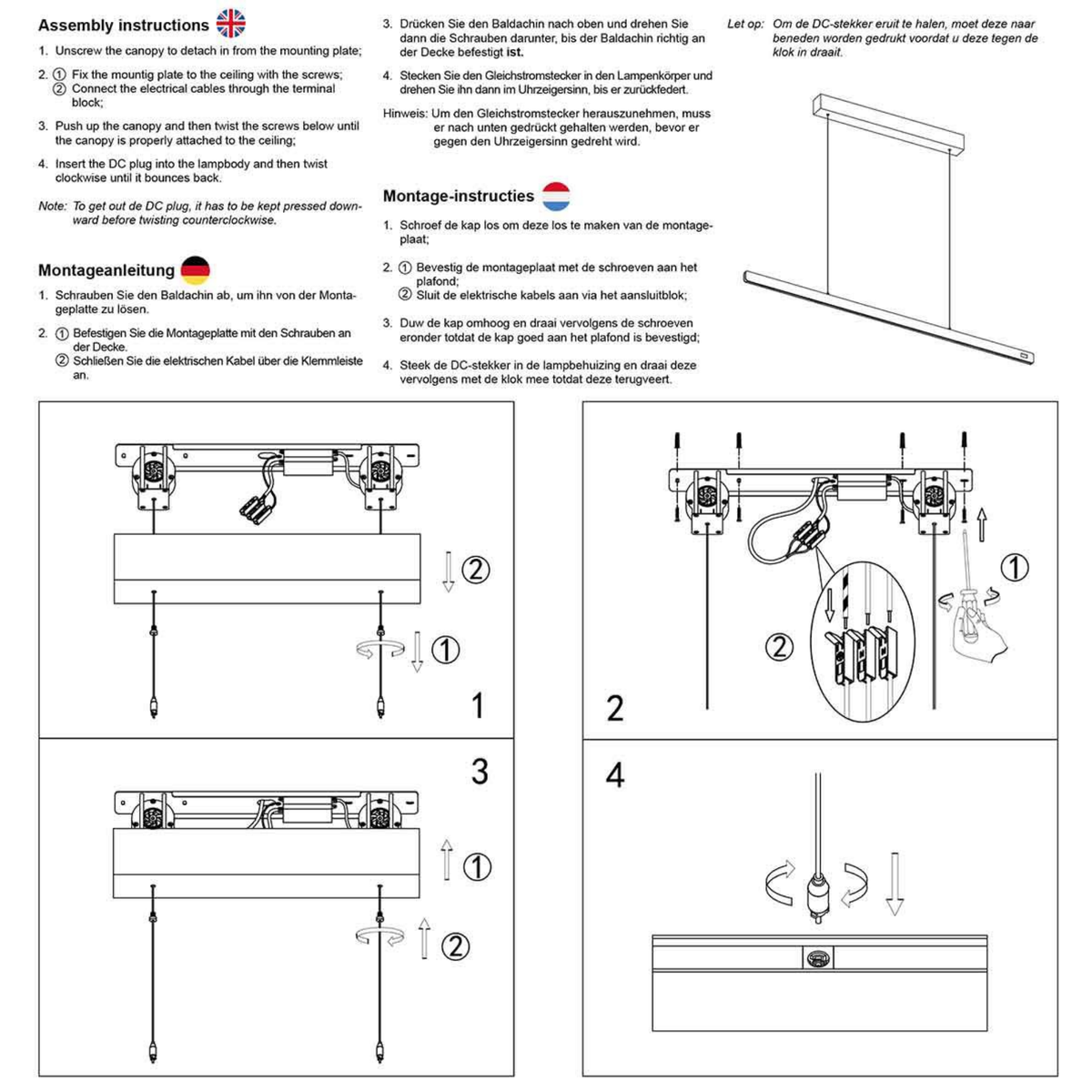 Steinhauer Fluxy Hanglamp Eettafel | Champagne Staal, Verstelbaar met Bewegingssensor Steinhauer