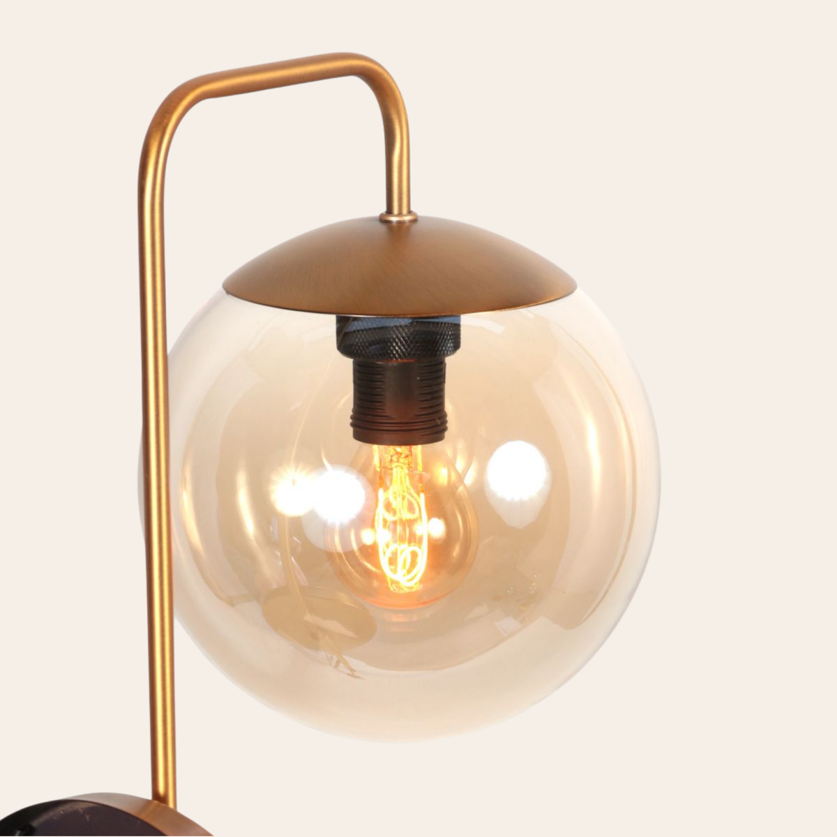 Steinhauer Bollique Wandlamp | Bronskleurig Metaal, Amberglas, E14 Fitting Steinhauer