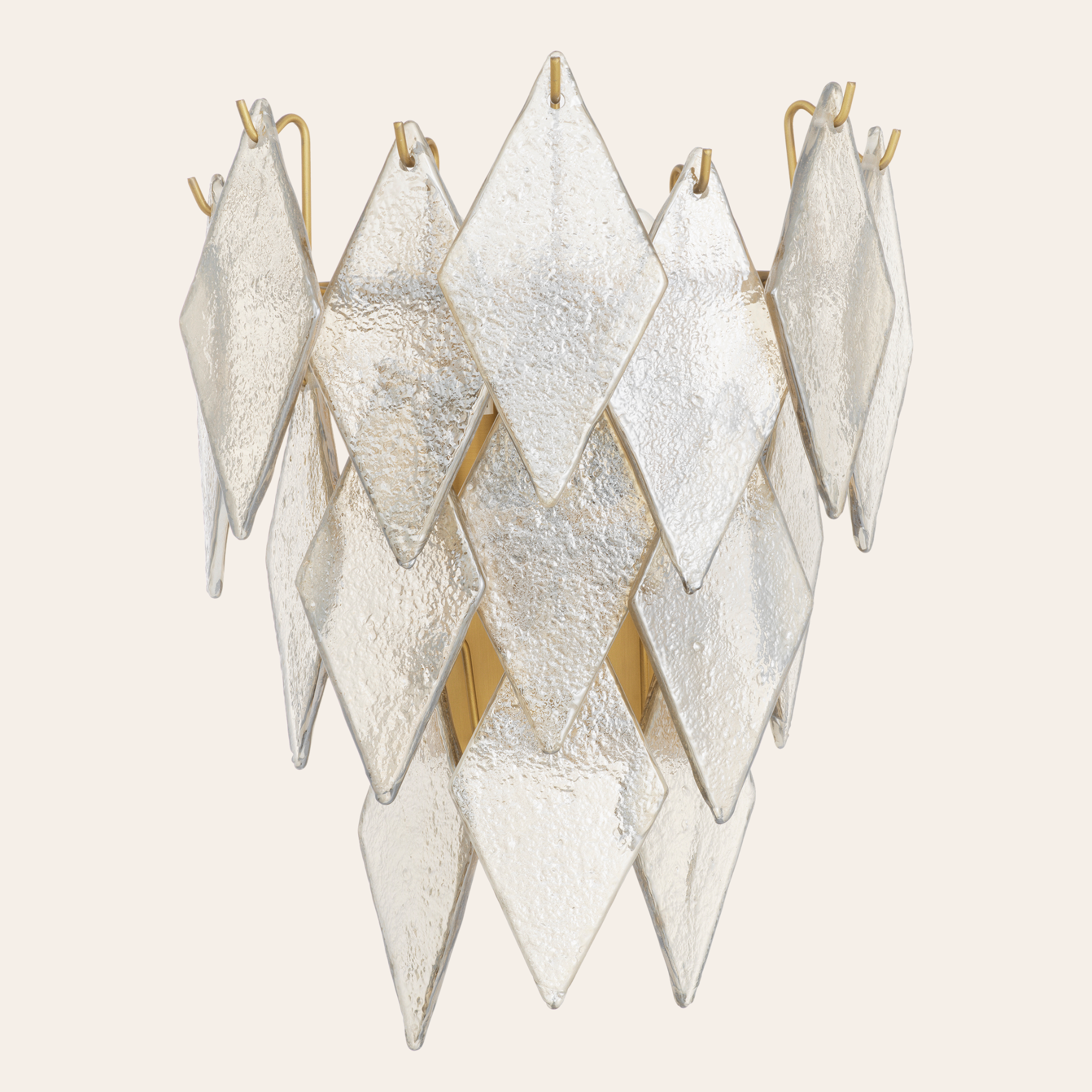 Eichholtz Rhombus Wandlamp | Antiek Messing, Handgemaakt Glas