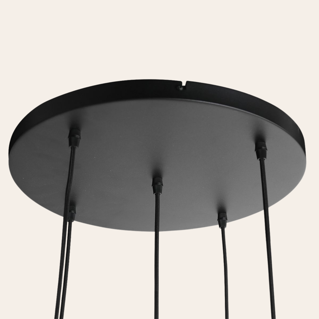 Steinhauer Bollique Hanglamp | Zwart Metaal, Smoke Glas, 5-lichts Steinhauer
