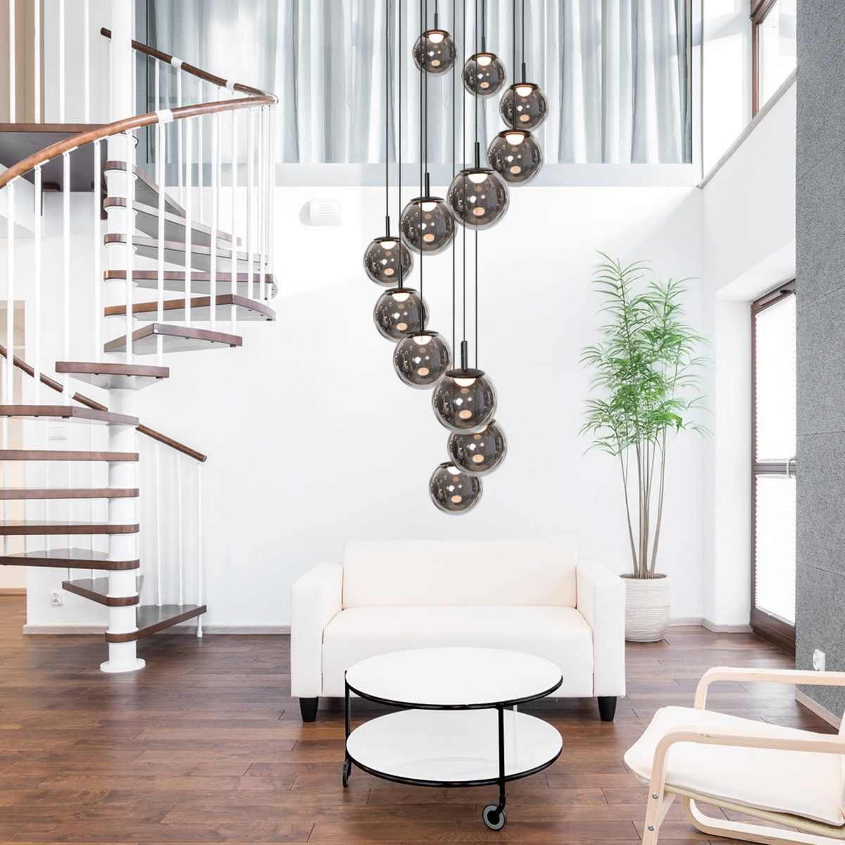 Steinhauer Bollique Hanglamp Zwart | Metaal, 12 Lichtpunten, Dimbaar, Ideaal voor Eettafel en Woonkamer Steinhauer