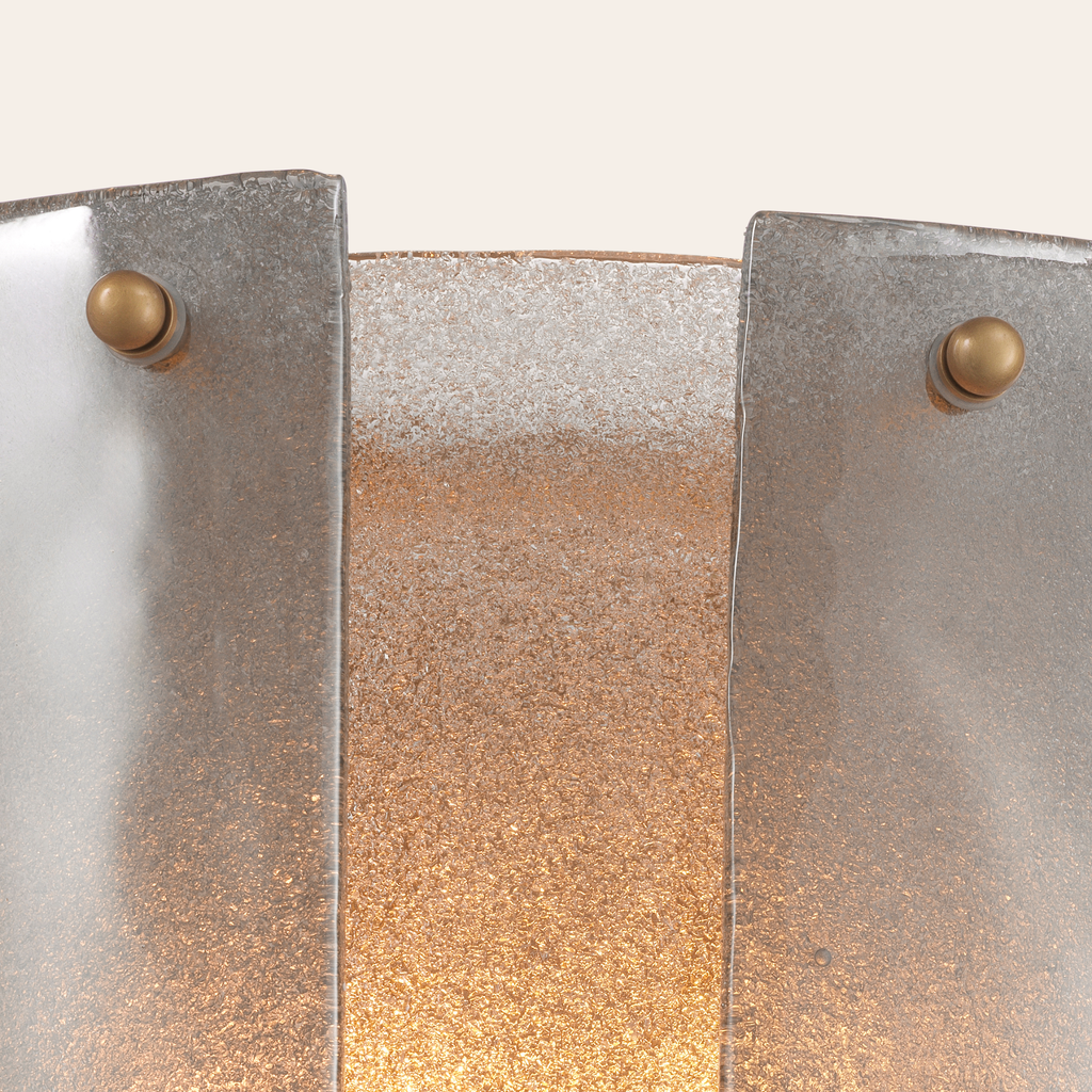 Eichholtz Asinara Wandlamp | Antiek Messing, Handgemaakt Smoke Glas