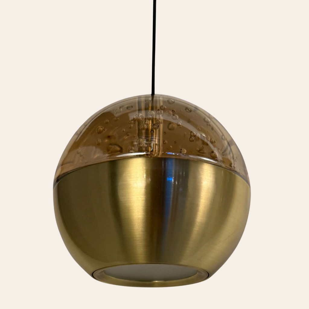 Steinhauer Belluno Hanglamp | Messing, Amberglas, Dimbaar LED