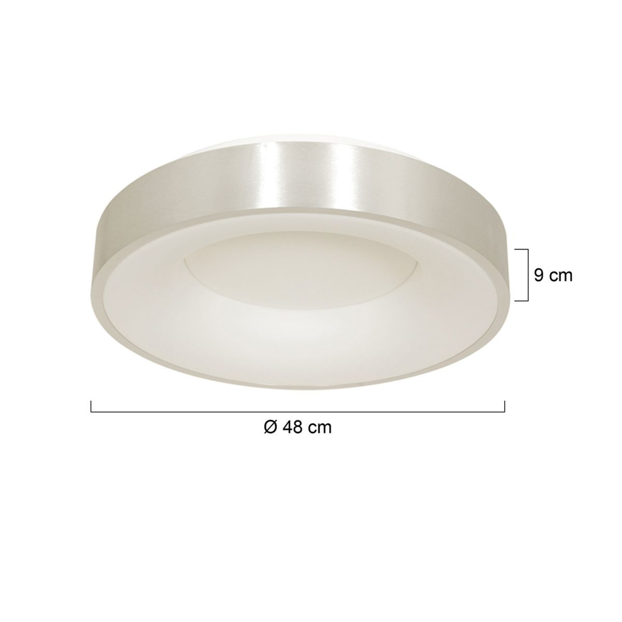 Steinhauer Ringlede Plafondlamp | Zilveren LED Ø48 cm, Dimbaar voor Slaapkamer en Woonruimte