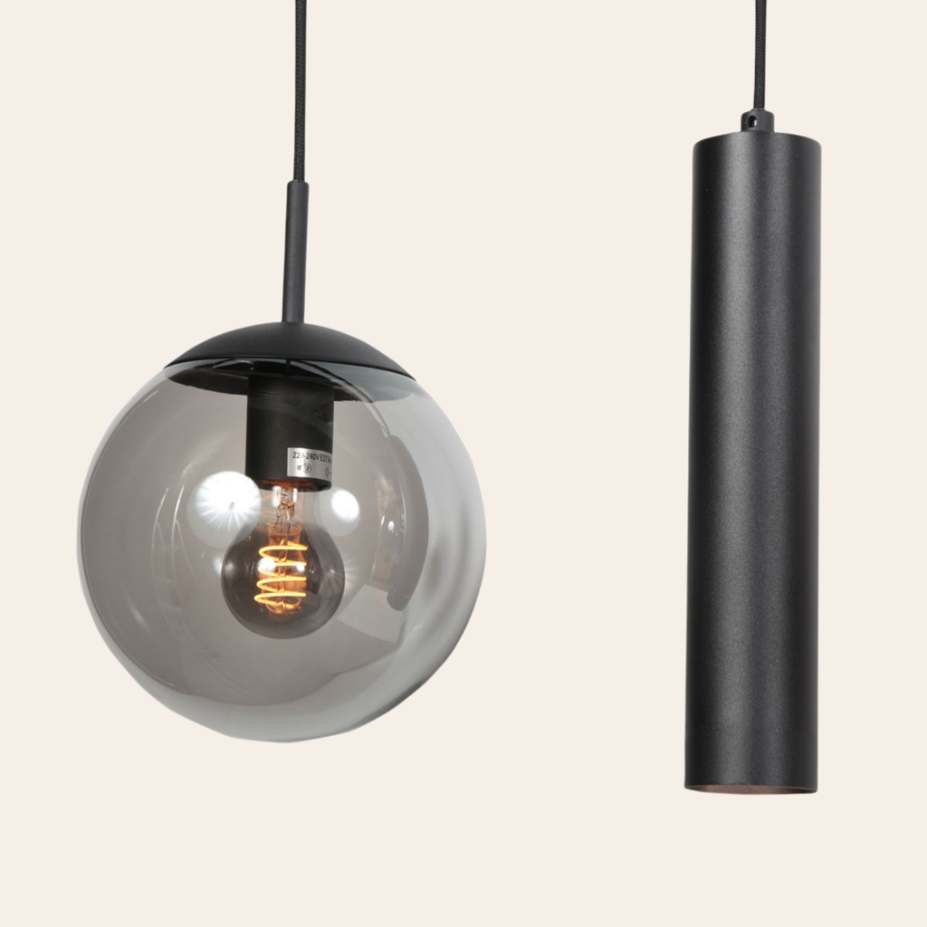 Steinhauer Bollique Hanglamp | Zwart Metaal, 5-lichts, In Hoogte Verstelbaar