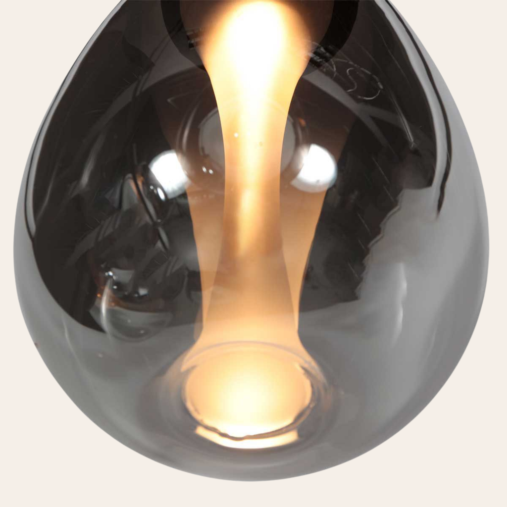 Steinhauer Glimsy Hanglamp | Zwart Metaal, Smoke Glas, Verstelbaar voor Eettafel Steinhauer
